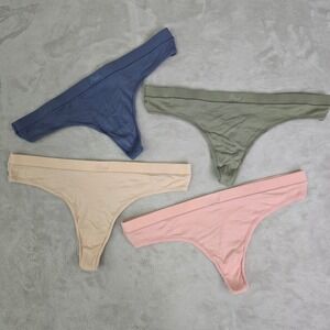 PINK Victoria's Secret Women Multi Color Cotton Thong Underwear L NWOT